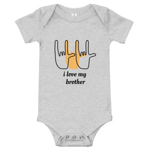 i love my brother sign baby bodysuit