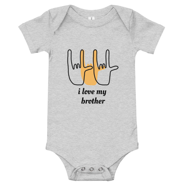 i love my brother sign baby bodysuit