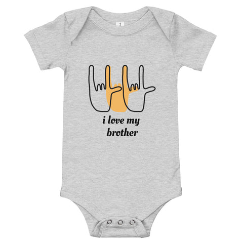 i love my brother sign baby bodysuit