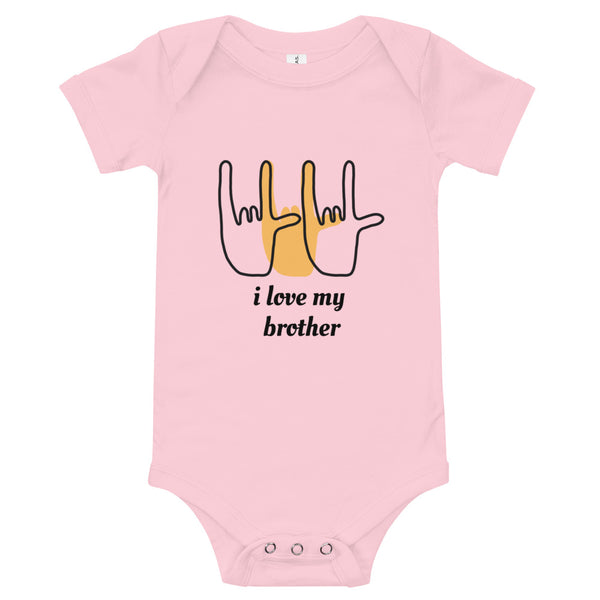 i love my brother sign baby bodysuit