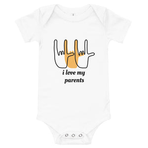 i love my parents sign baby bodysuit