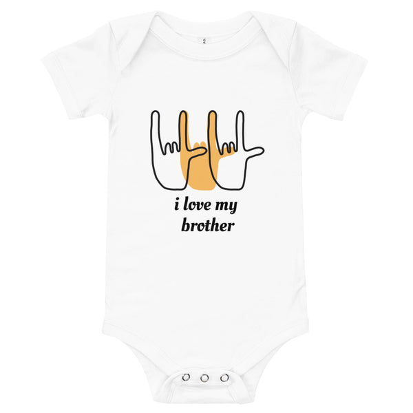 i love my brother sign baby bodysuit